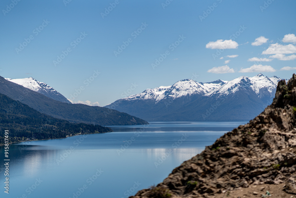 Obraz premium Traful Lake in Traful Village in Argentina mountains Patagonia as a part of siete lagos route