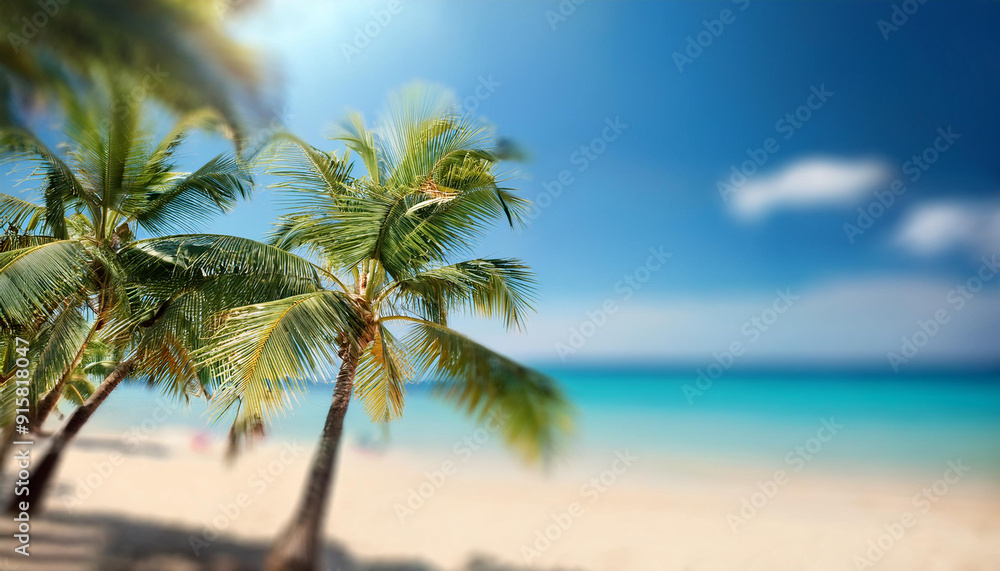 tropical beach backdrop in blur. Summertime getaway tropical beach backdrop in blur. Summertime getaway
