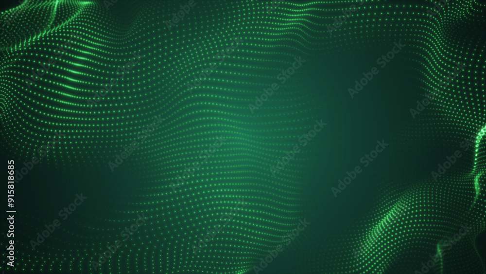 Green abstract background with wavy lines and dots creating a digital grid effect. for technology and science projects, fo presentation Green abstract background with wavy lines and dots creating a digital grid effect. for technology and science projects, fo presentation
