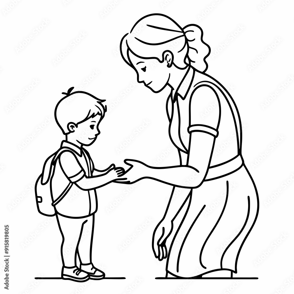continuous single line drawing of child holding finger of mothers hand, line art vector illustration
continuous single line drawing of child holding finger of mothers hand, line art vector illustration