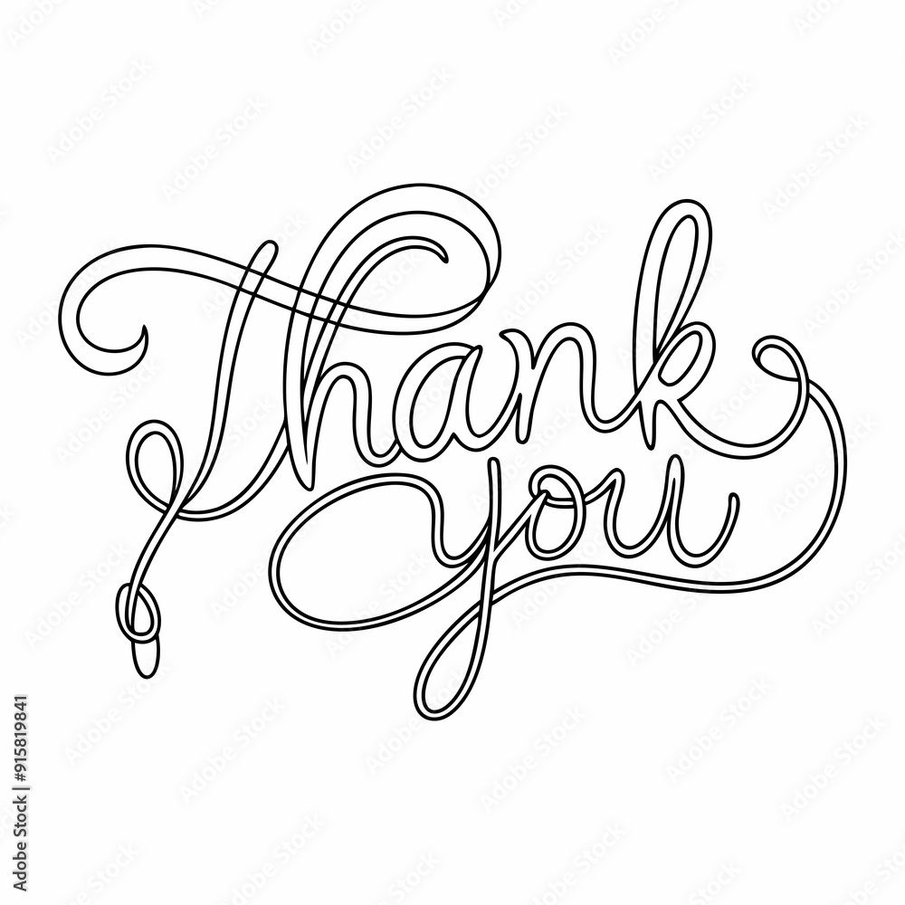 continuous single line hand-drawn words Thank You, line art vector illustration
continuous single line hand-drawn words Thank You, line art vector illustration