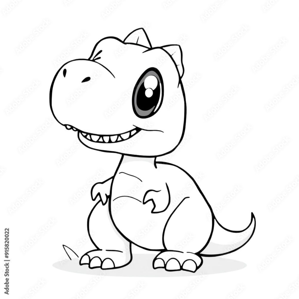 Coloring page outline of a dinosaur on an Isolated transparent background. generated with AI Coloring page outline of a dinosaur on an Isolated transparent background. generated with AI