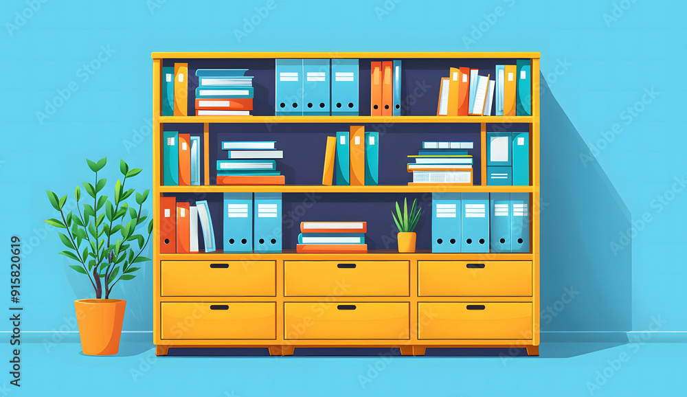 Efficient Document Organization, Illustrate the concept of efficient document management with an image featuring neatly arranged files and folders, design Efficient Document Organization, Illustrate the concept of efficient document management with an image featuring neatly arranged files and folders, design