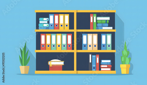 Wallpaper Mural Efficient Document Organization, Illustrate the concept of efficient document management with an image featuring neatly arranged files and folders, design Torontodigital.ca