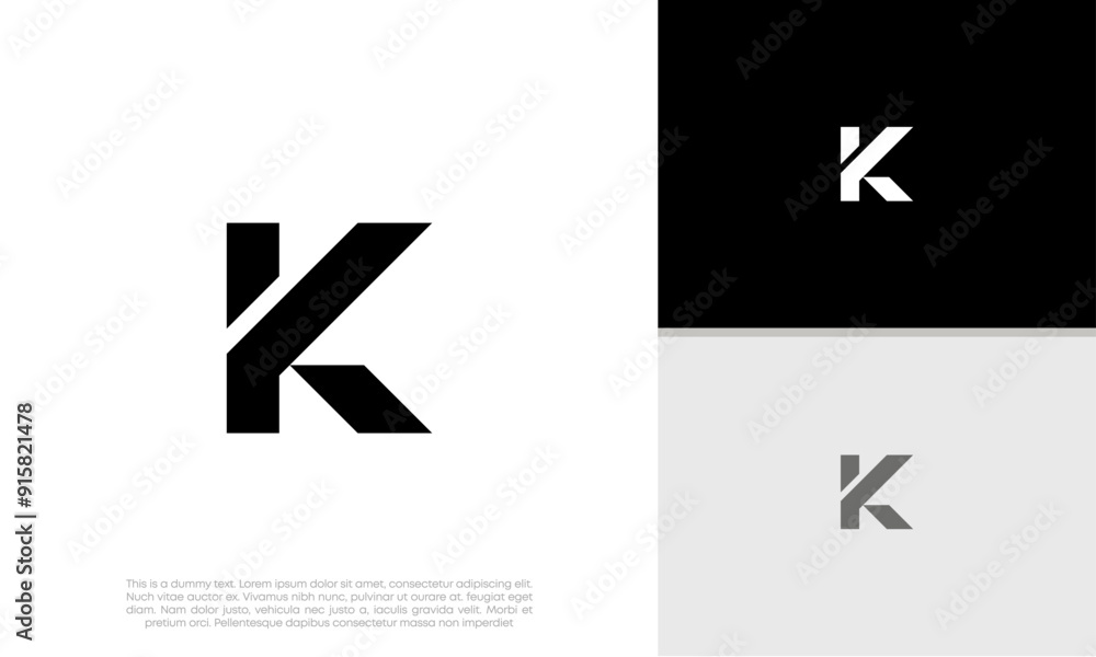 Initials K logo design. Initial Letter Logo. Innovative high tech logo template Initials K logo design. Initial Letter Logo. Innovative high tech logo template