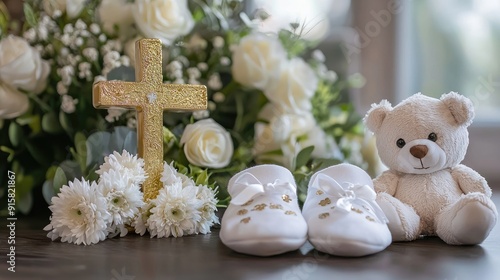 concept of baptism of a child. Selective focus