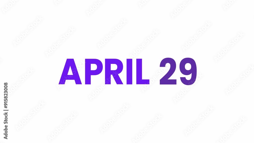29th April calendar icon animation. Alpha matte with transparent background 4K resolution. 29th April calendar icon animation. Alpha matte with transparent background 4K resolution.