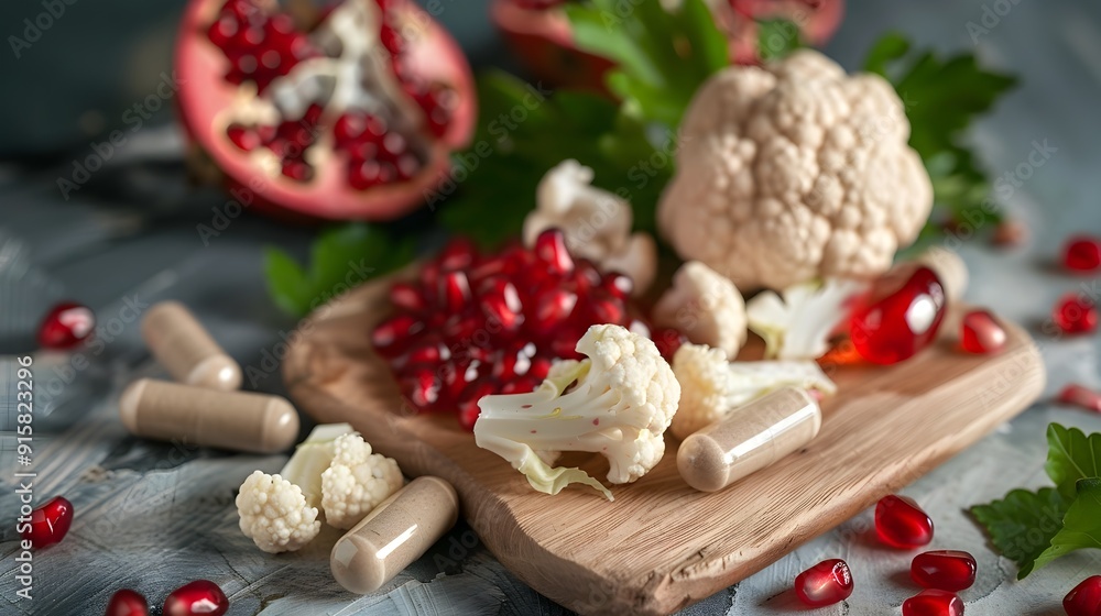 Food Supplement with Cauliflower and Pomegranate Extract Product Image Food Supplement with Cauliflower and Pomegranate Extract Product Image