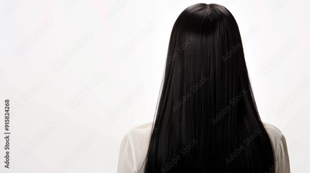 Naklejka premium Woman with Long Black Hair