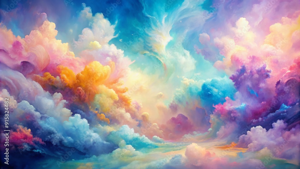 Dreamy Cloudscape Abstract Digital Painting of Vibrant Sky, Whimsical Clouds, and Serene Atmosphere. Fantasy, Art, Nature, Sky, Clouds Dreamy Cloudscape Abstract Digital Painting of Vibrant Sky, Whimsical Clouds, and Serene Atmosphere. Fantasy, Art, Nature, Sky, Clouds