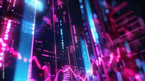 Wallpaper Mural Abstract Neon Data Visualization Torontodigital.ca