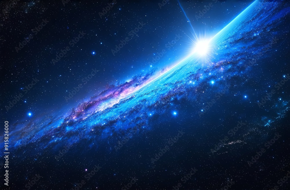 Obraz premium Space Background With Bright Star