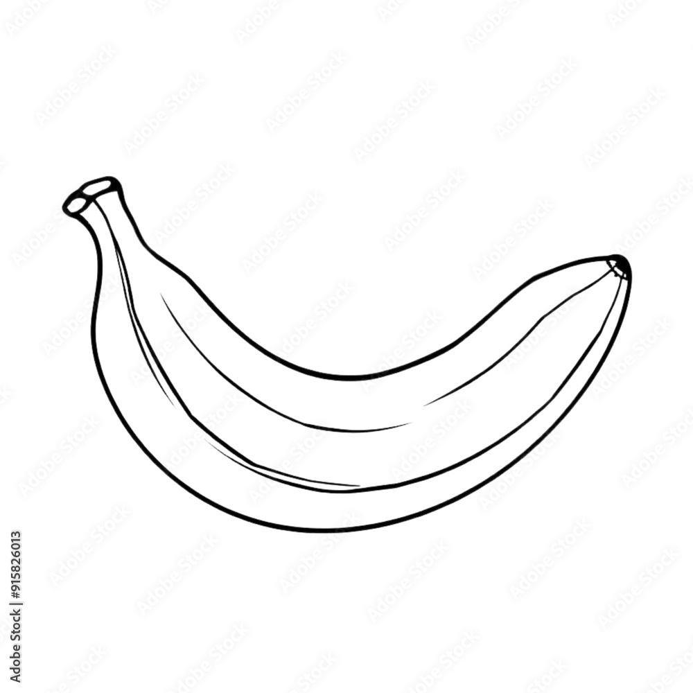 banana coloring page on an Isolated transparent background. generated with AI banana coloring page on an Isolated transparent background. generated with AI