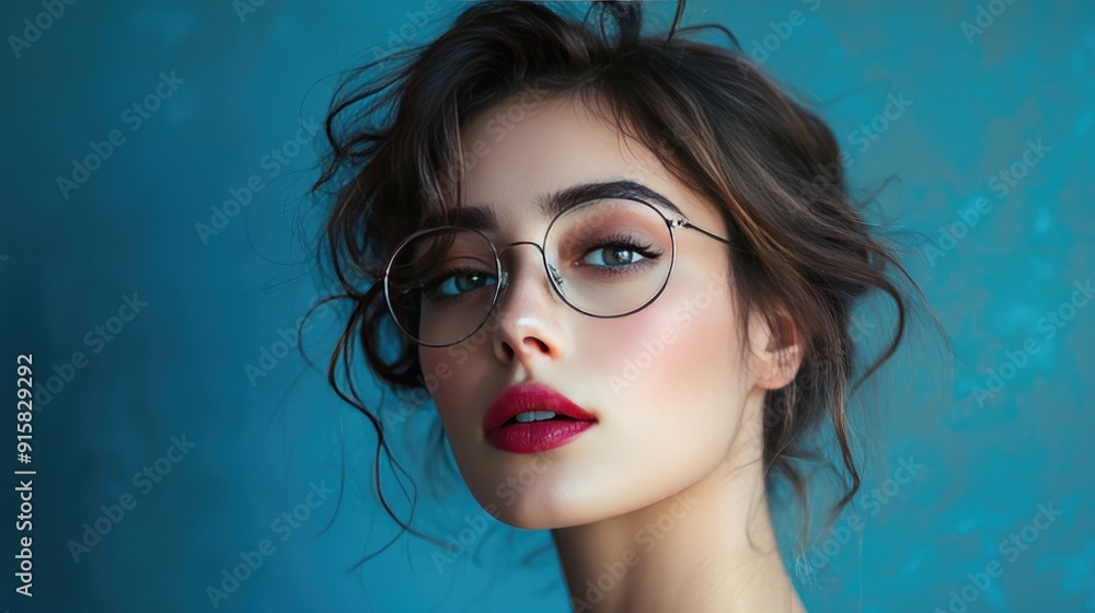 beautiful girl in glasses close-up. Selective focus beautiful girl in glasses close-up. Selective focus