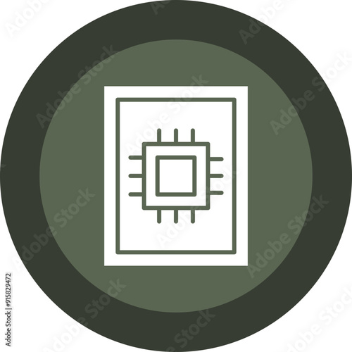 Data Interpretation Glyph Circle Icon photo