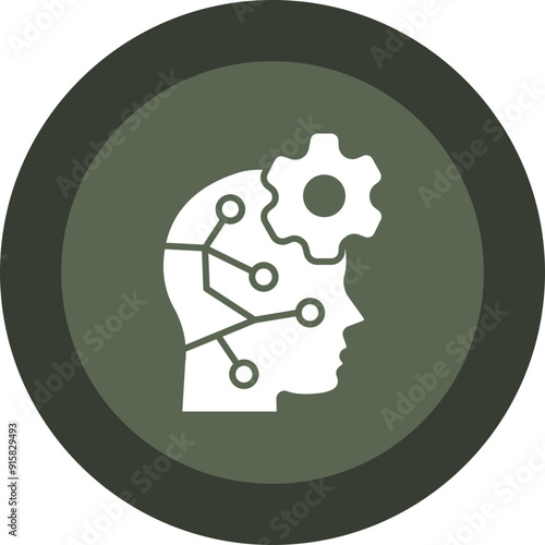 Cybernetics Glyph Circle Icon