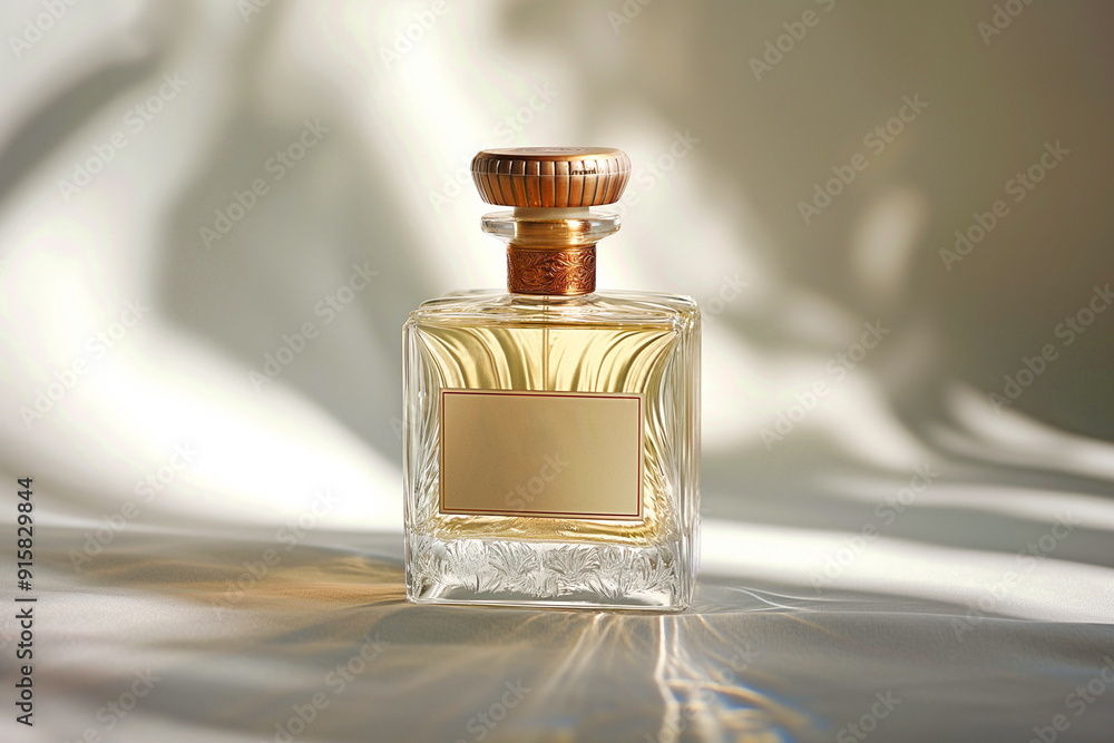 Faceted glass bottle with perfume Faceted glass bottle with perfume