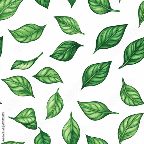 Illustration of abstract Big leaf Seamless Pattern