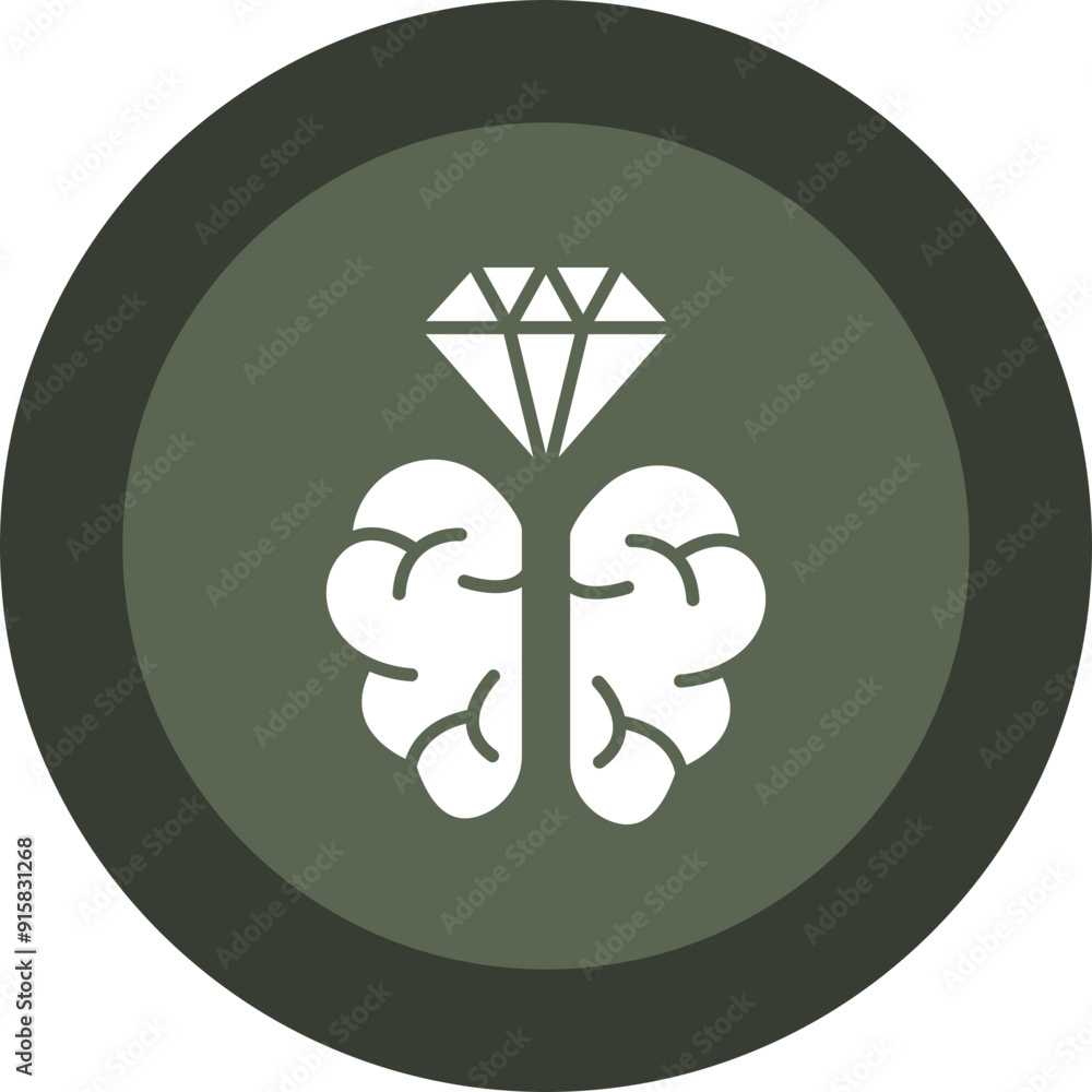 Brilliant Brain Glyph Circle Icon Brilliant Brain Glyph Circle Icon