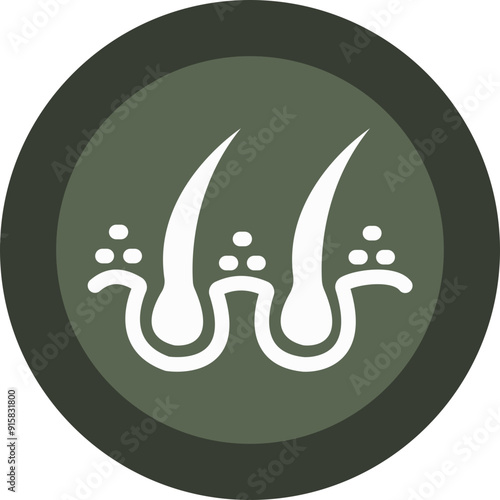 Hair Follicle Glyph Circle Icon