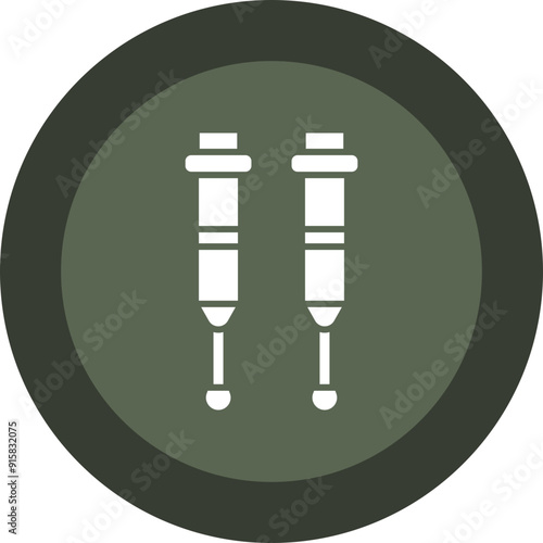 Crutches Glyph Circle Icon