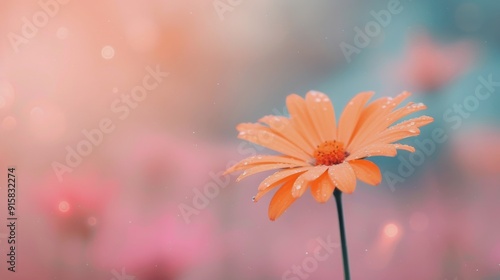 Pink Flower Against Soft Blurred Background in Daylight