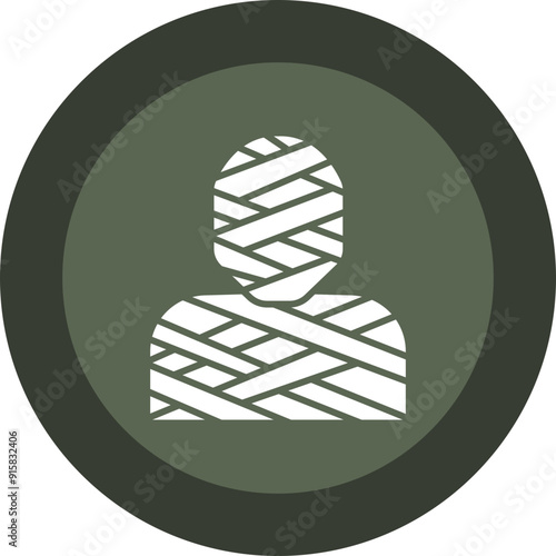 Mummy Glyph Circle Icon