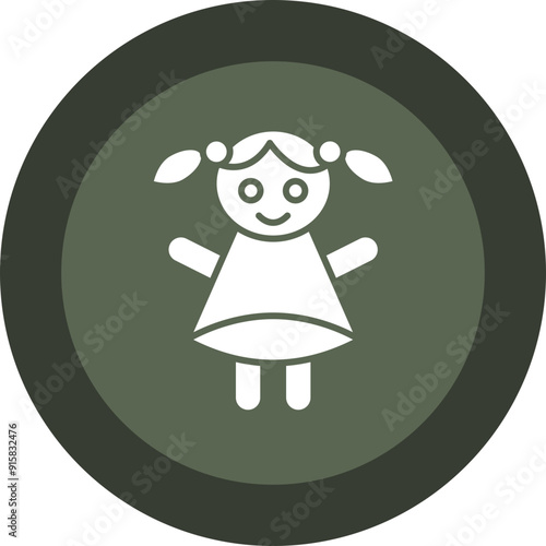 Doll Glyph Circle Icon