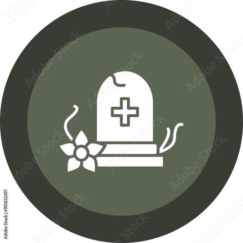 Grave Glyph Circle Icon