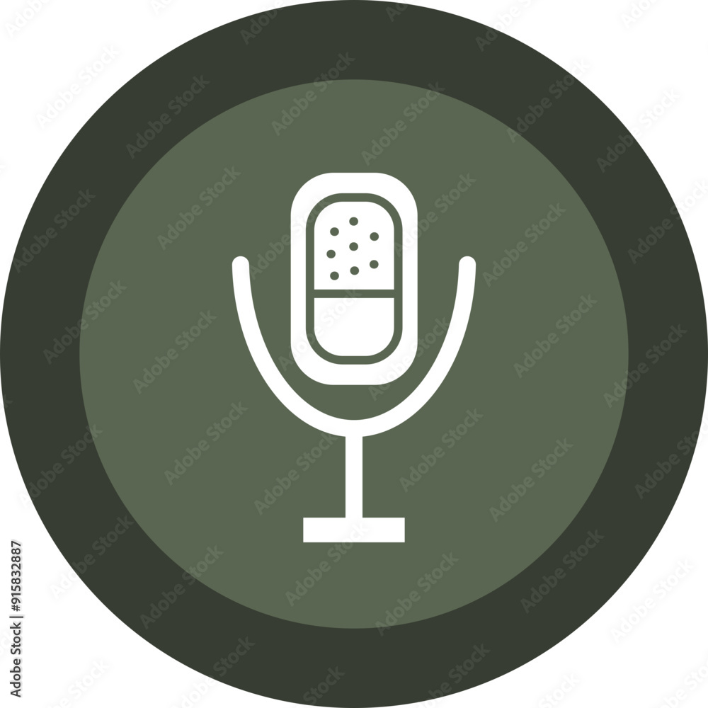 Microphone Glyph Circle Icon Microphone Glyph Circle Icon
