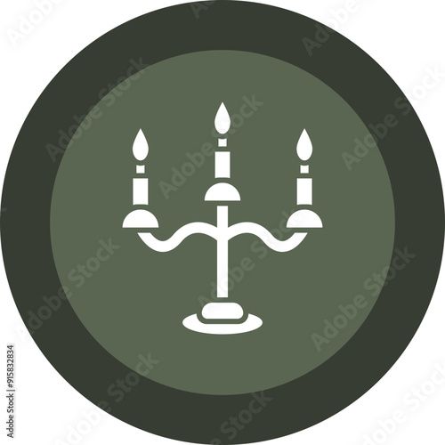 Candle Holder Glyph Circle Icon
