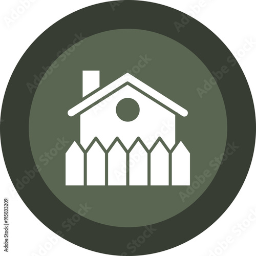 Fence Glyph Circle Icon