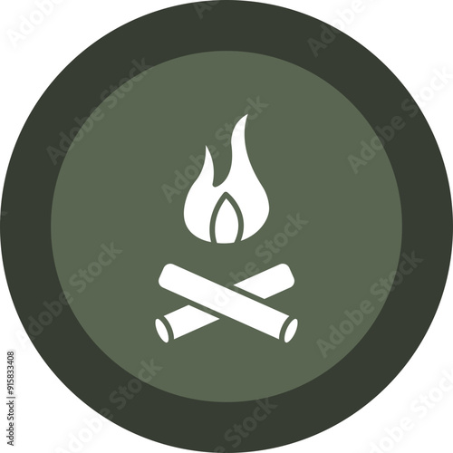 Bonefire Glyph Circle Icon