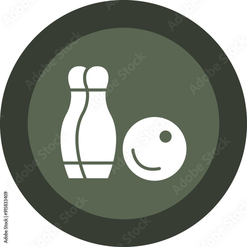 Bowling Glyph Circle Icon