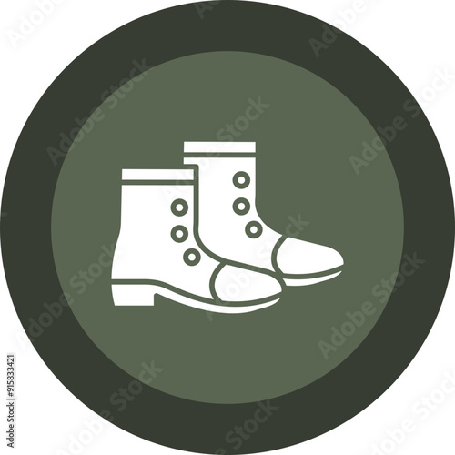 Boot Glyph Circle Icon
