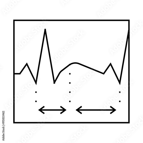 diastole, analysis of sistal and cardiogram line icon vector. diastole, analysis of sistal and cardiogram sign. isolated contour symbol black illustration
