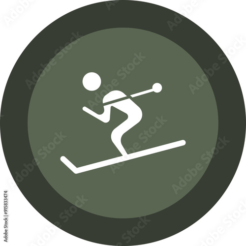 Cross cuntry Glyph Circle Icon