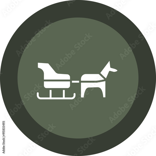 Dog sled Glyph Circle Icon