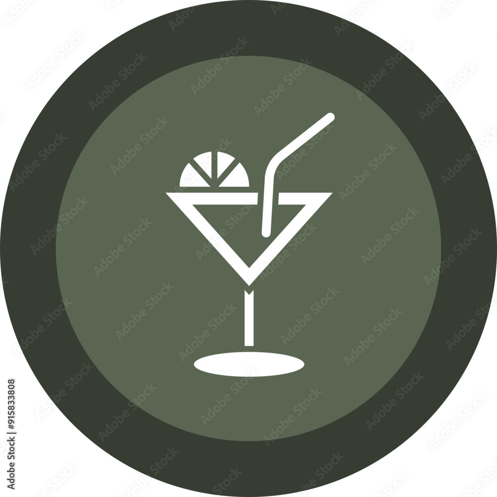 Cocktail Glyph Circle Icon Cocktail Glyph Circle Icon