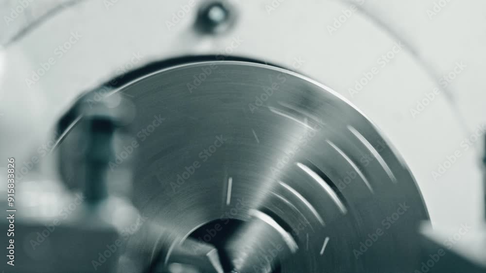 Close-up of a high-speed metalworking lathe machine in action, showcasing precision cutting and shaping of metal. Perfect for industrial manufacturing themes Close-up of a high-speed metalworking lathe machine in action, showcasing precision cutting and shaping of metal. Perfect for industrial manufacturing themes