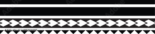 Polynesian tattoo tribal band design. Samoan tattoo tribal border. Decorative seamless pattern.
