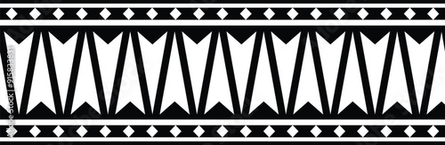 Polynesian tattoo tribal band design. Samoan tattoo tribal border. Decorative seamless pattern.
