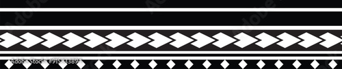 Polynesian tattoo tribal band design. Samoan tattoo tribal border. Decorative seamless pattern.