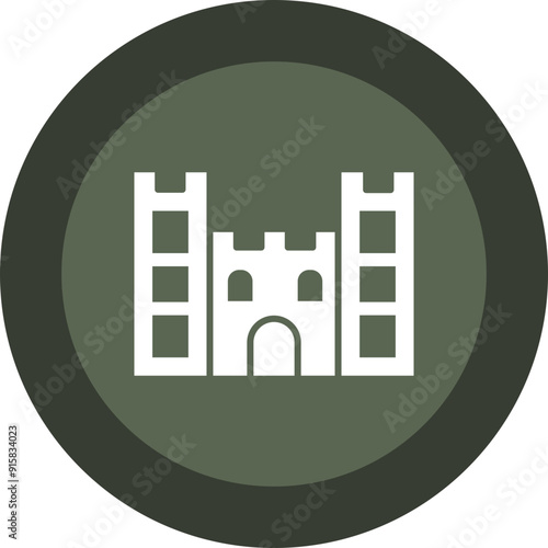 Sand castle Glyph Circle Icon