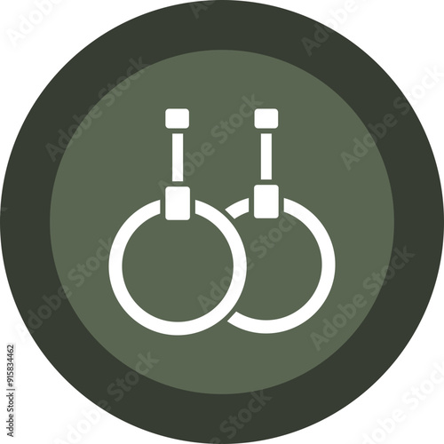 Gymnastic Rings Glyph Circle Icon