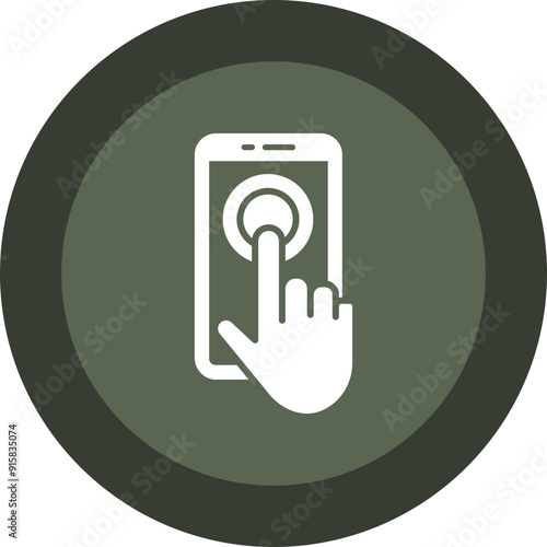 Touch Screen Glyph Circle Icon