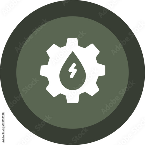 Hydro Power Glyph Circle Icon