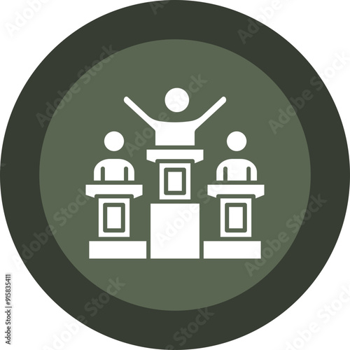 Victory Glyph Circle Icon