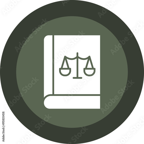 Book Glyph Circle Icon