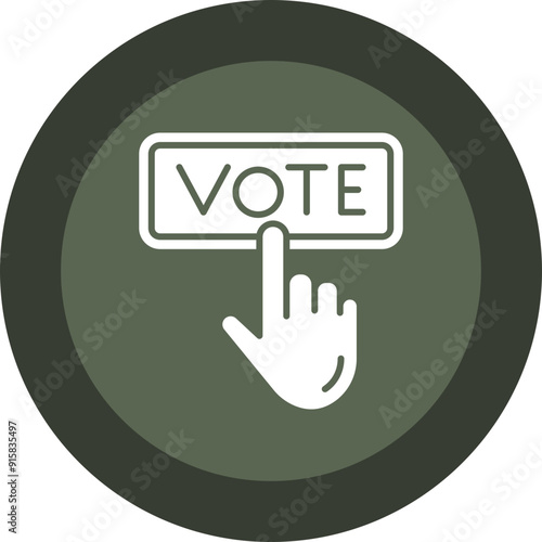 Election Glyph Circle Icon